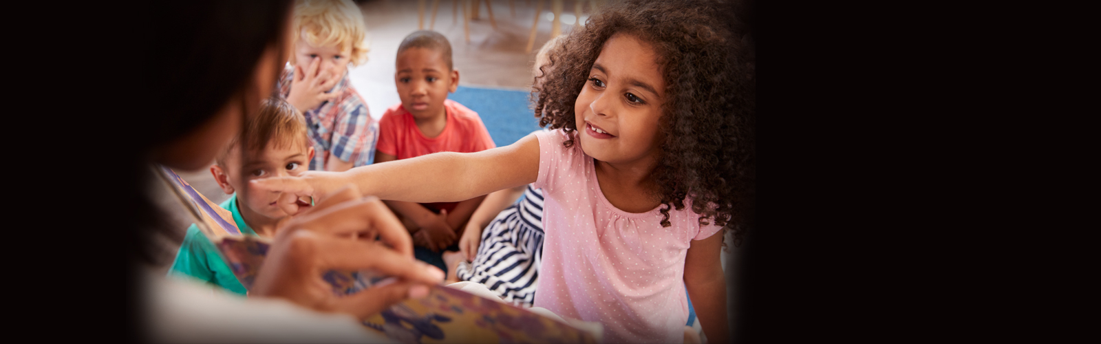 Children learning in a classroom.