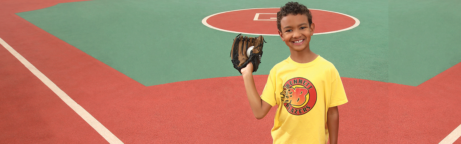 Landon Holding a Baseball Glove