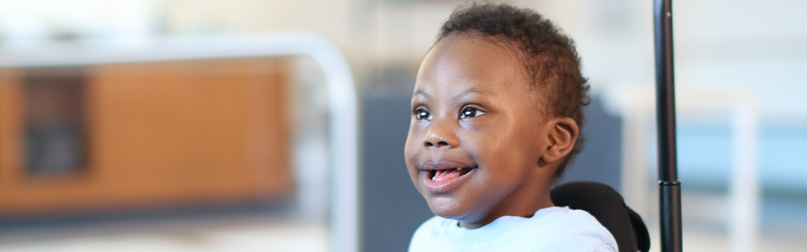A photo of Marcel, a Kennedy Krieger patient with Down syndrome