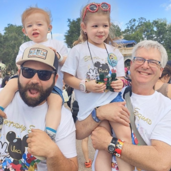 A photo of Rosie and Rowan with family members