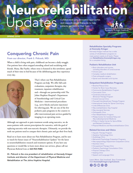 Neurorehabilitation Updates Newsletter- Spring 2018