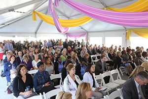 A view of the crowd and guests at the groundbreaking ceremony.