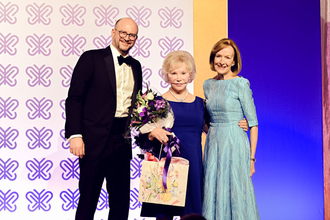 Kennedy Krieger president and CEO Brad Schlaggar with Nancy Grasmick and gala emcee Judy Woodruff