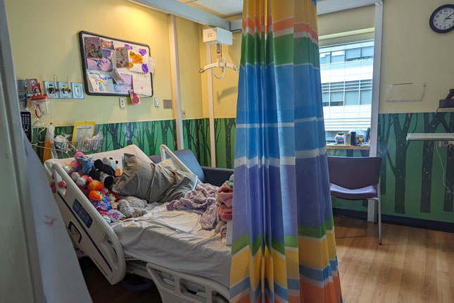 Example of a current inpatient room at Kennedy Krieger. 