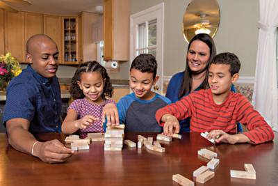 Landon and the Brown family play a game