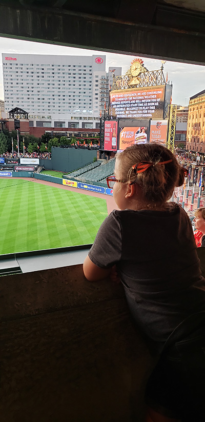 Kennedy Krieger patient at Oriole Park Camden Yards 