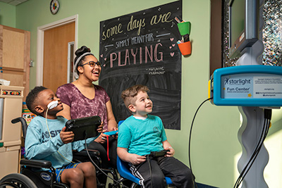 Patients enjoy using the Starlight Fun Center