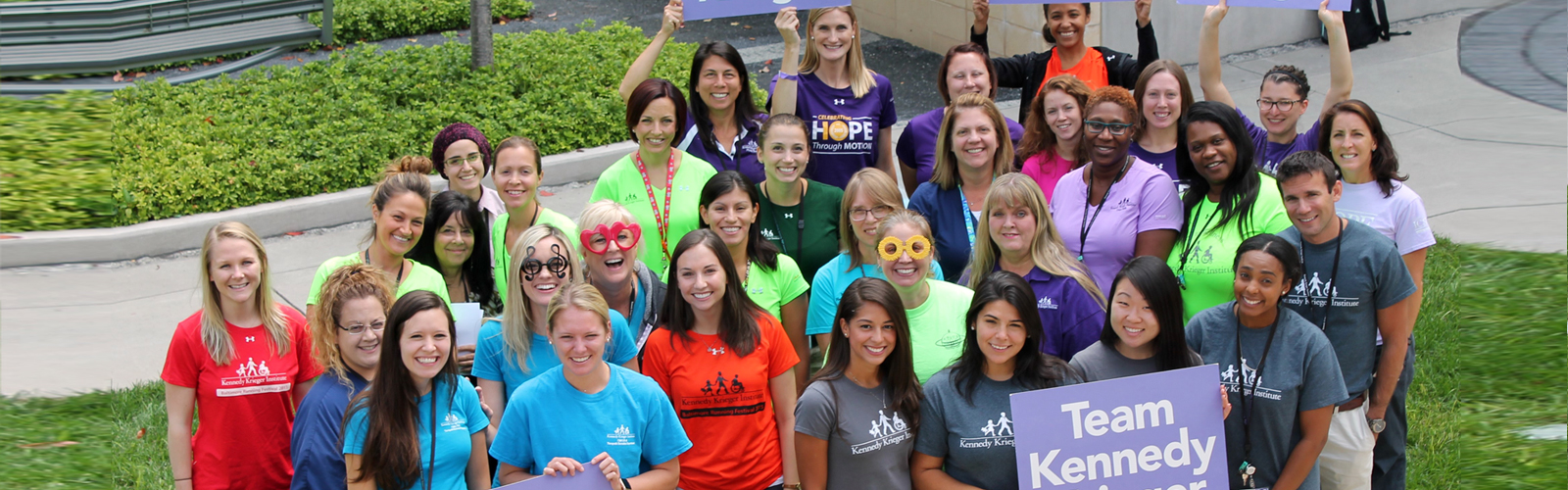 Kennedy Krieger Team photo in the Garden