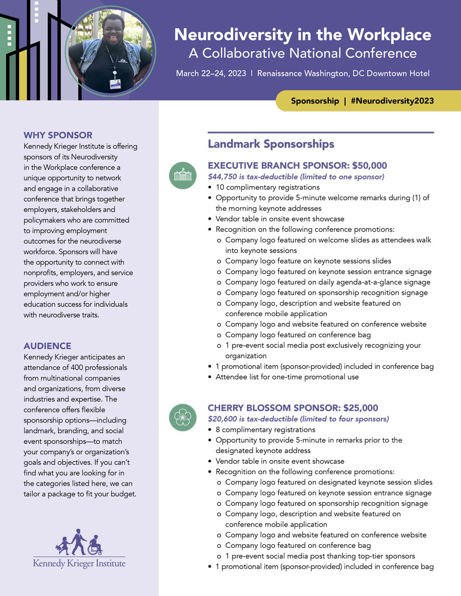 Neurodiversity in the Workplace sponsorship information cover