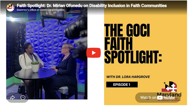 Thumbnail of Faith Spotlight video interview with Dr. Mirian Ofonedu.