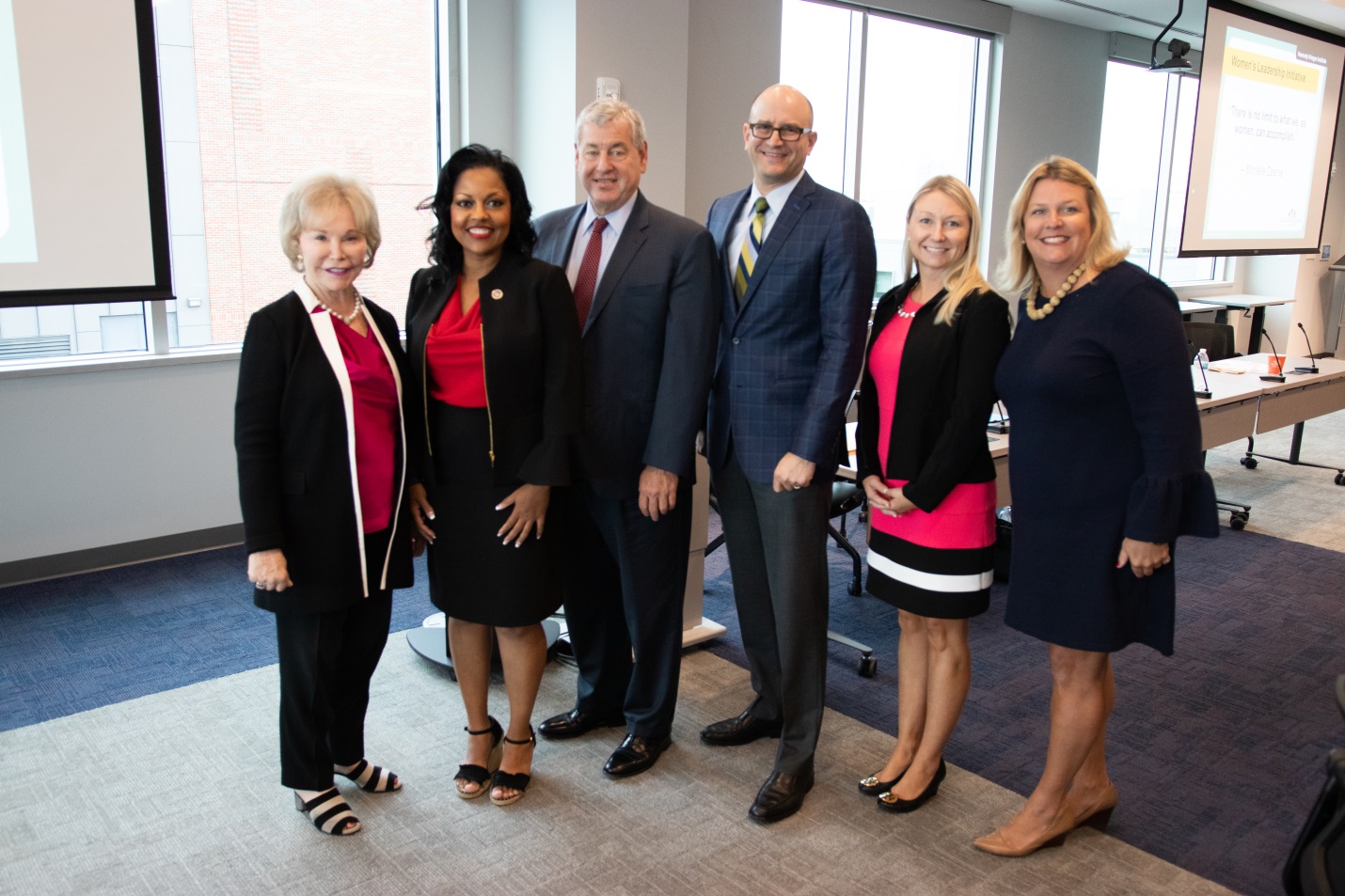 Left to right: Dr. Nancy Grasmick, Delegate Vanessa Atterbeary, Jim Anders, Dr. Bradley L. Schlaggar, Tina Schmitt, Maureen van Stone