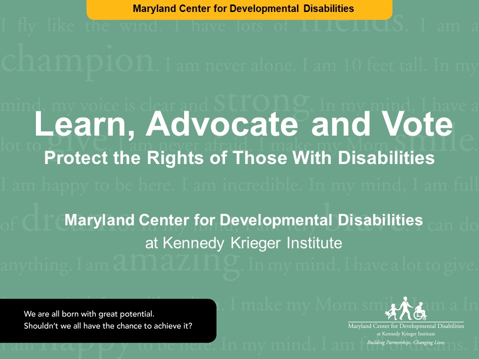 The title slide of the MCDD and People on the Go Maryland presetation