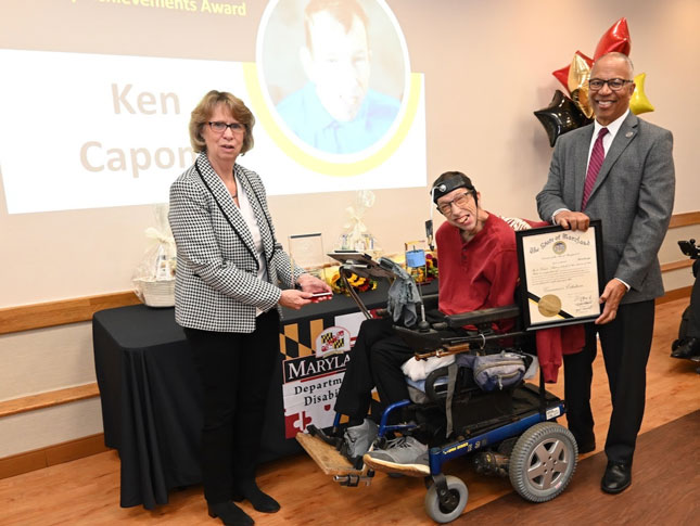 Ken Capone receives the inaugural Governor’s Award for Disability Achievements