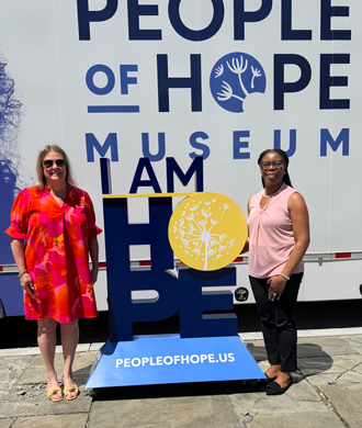 Maureen van Stone and Dr. Mirian Ofonedu at the People of Hope Museum.