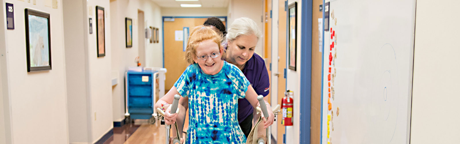 A patient receives rehabilitation services at Kennedy Krieger.