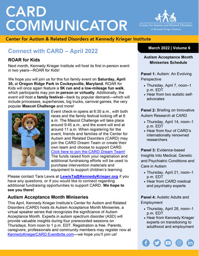 CARD March 2022 Newsletter cover.