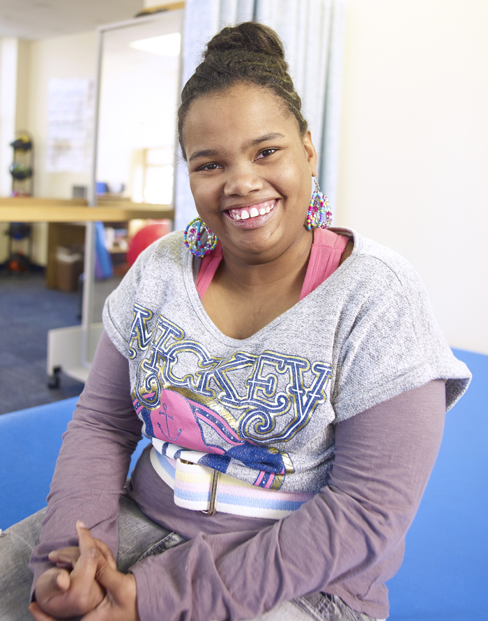 A patient smiling.