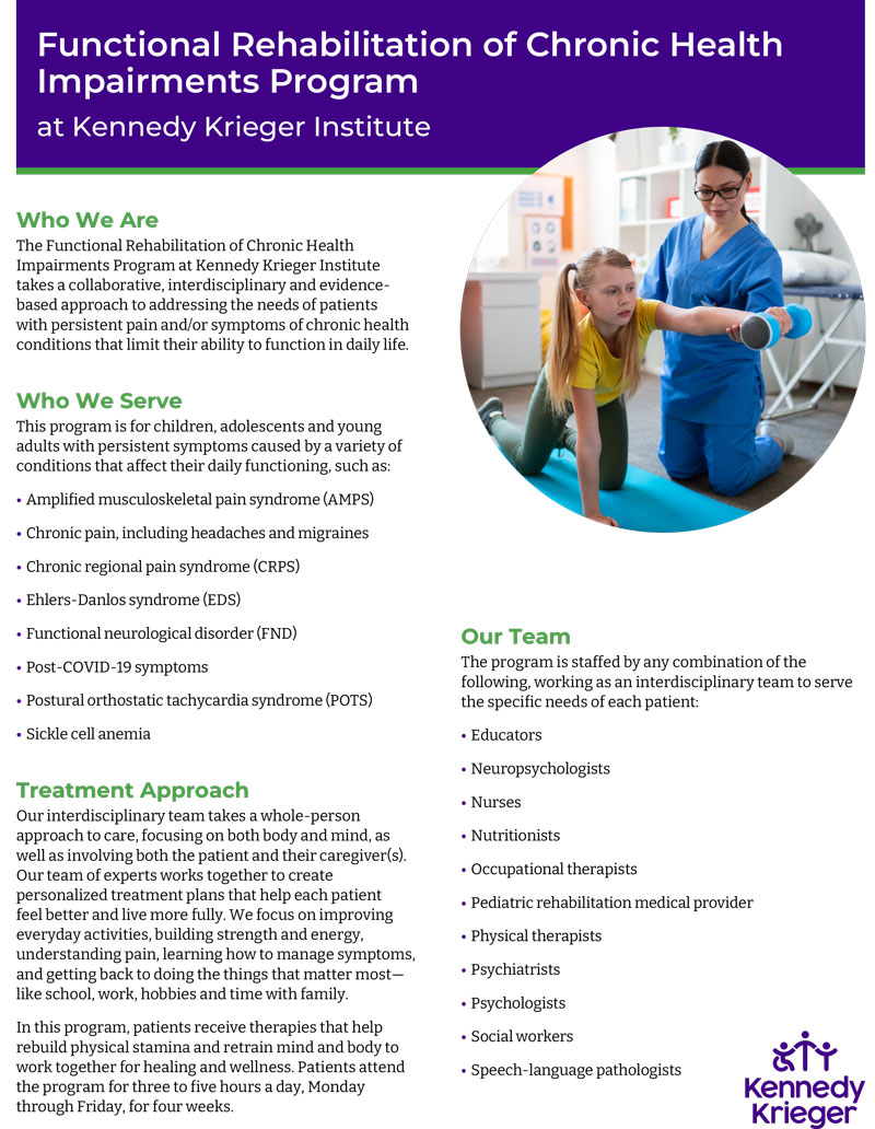 Functional Rehabilitation of Chronic Health Impairments Program Factsheet