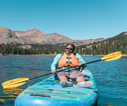 An adaptive paddling participant. 