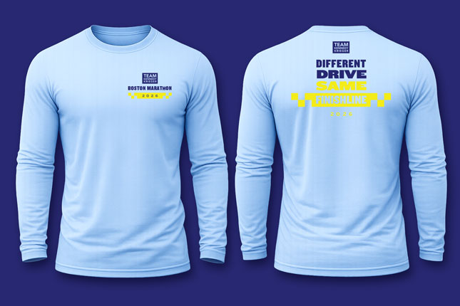 Team Kennedy Krieger Boston Marathon shirts.