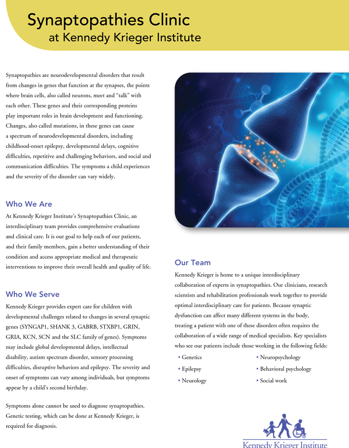 Synaptopathies Clinic at Kennedy Krieger Institute