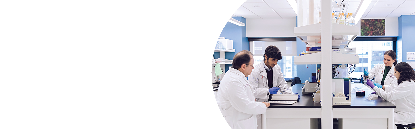 Researchers work in a lab at Kennedy Krieger.