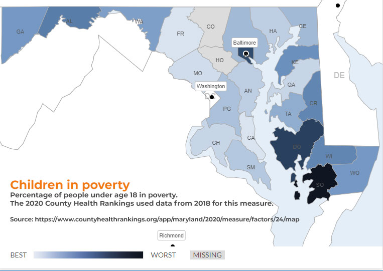 Poverty Map of Maryland