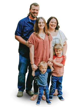 Clockwise from top left: Dan, Hailey, Stephanie, Dean and Dalton Gilliam