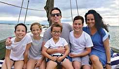 New Zealand family Liz and Duncan Ferguson and their children (left to right) Lucia, Bella, Marco and Christopher.