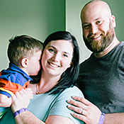 Luke and his mom, Ashley, and dad, Joel. 