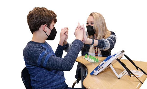 Jack and his teacher, Jessica Berry