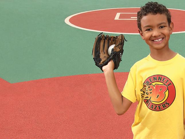 Landon Holding a Baseball Glove