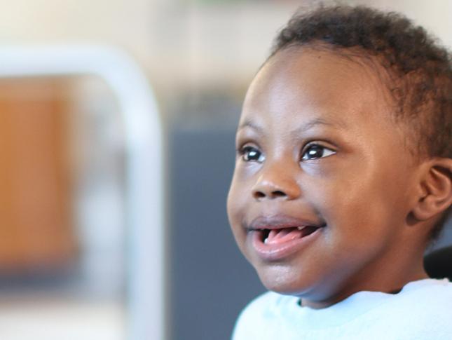 A photo of Marcel, a Kennedy Krieger patient with Down syndrome
