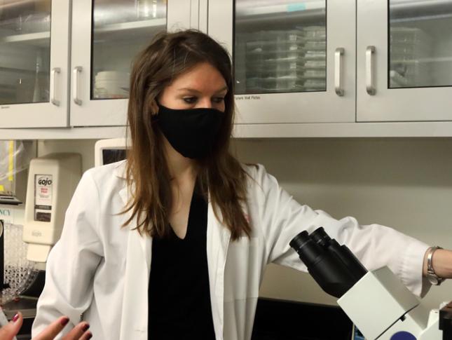 Researchers talk about a new project at Kennedy Krieger's Moser Center research lab