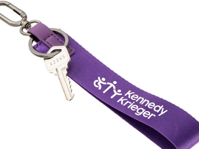 Purple Kennedy Krieger keychain.