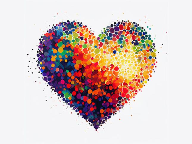 Stock image of a colorful heart.