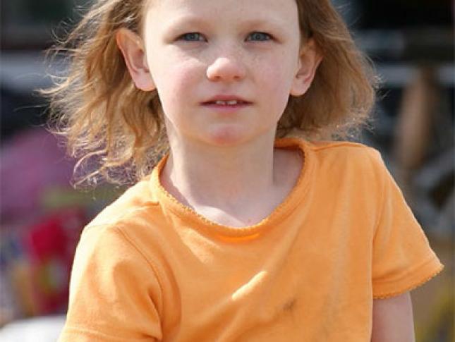 Little Girl Orange Shirt