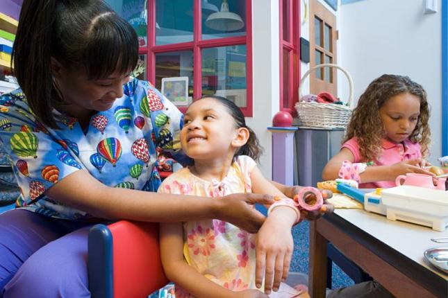 Nurse with children