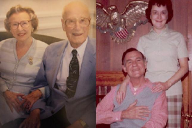 Left: Eleanor and Thomas Requard. Right: Robert and Audrey Clark