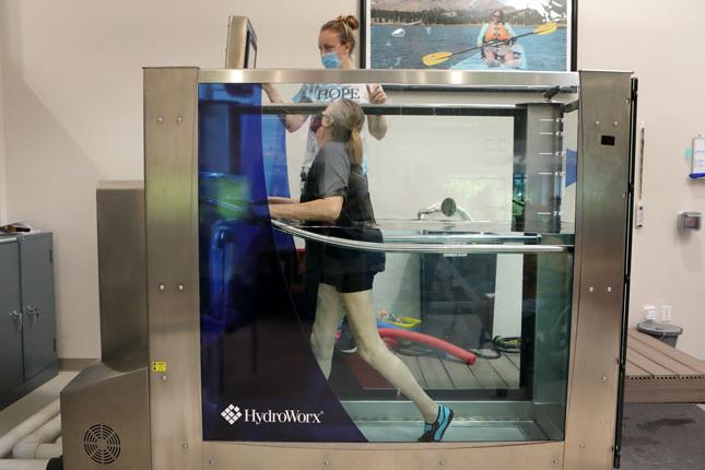 A patient receives therapy at the International Center for Spinal Cord Injury.