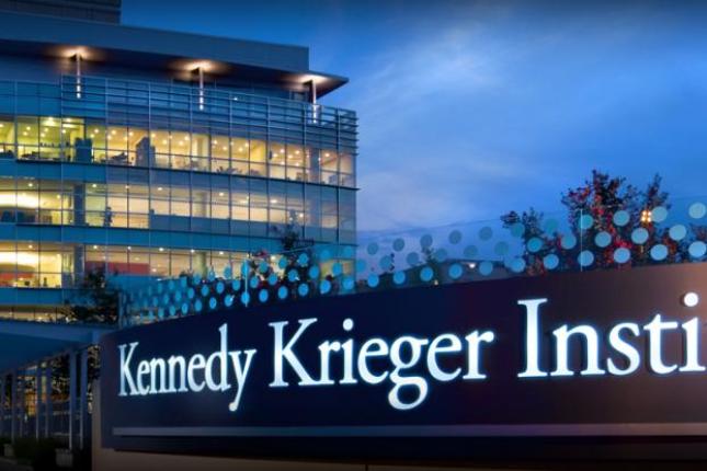 The Kennedy Krieger Institute sign outside of the outpatient care center at 801 North Broadway, Baltimore, Maryland.