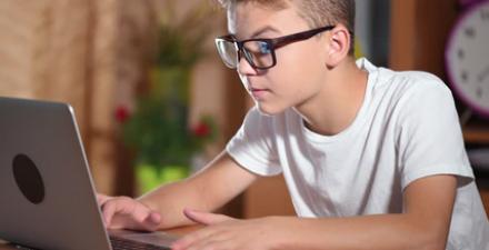 Teen Using a computer