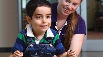 Karam, a patient with hypomyelination and congenital cataracts (HCC), a type of leukodystrophy,