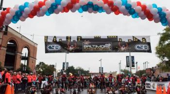 Starting line of the Baltimore Running Festival.