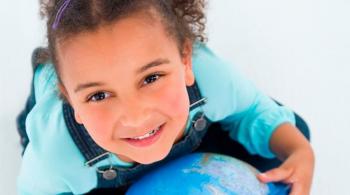 girl with globe