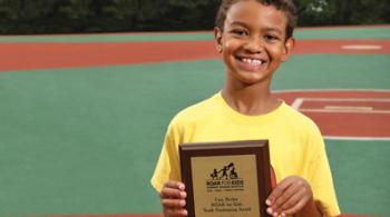 Landon with award