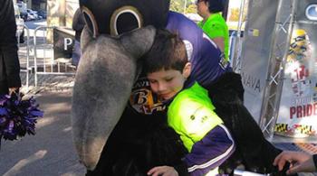 Garrett and the Ravens mascot, Poe