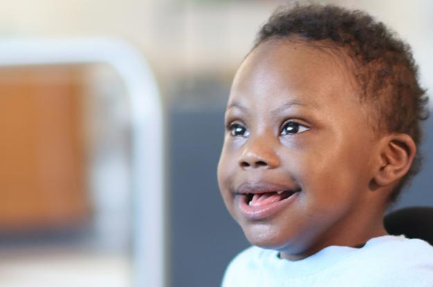 A photo of Marcel, a Kennedy Krieger patient with Down syndrome