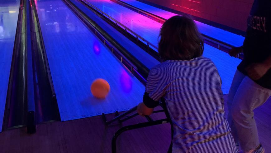 A student bowls