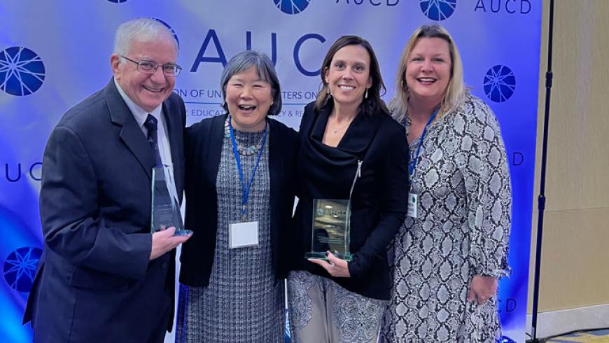 Pictured: Dr. Bruce K. Shapiro, Dr. Miya Asato, Beth Benevides and Maureen van Stone